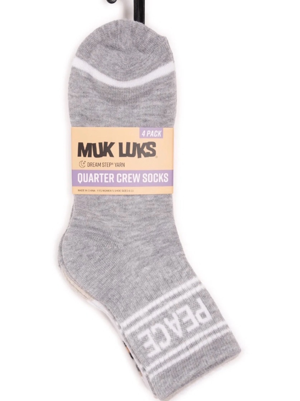 Muk Luks Light Gray Quarter Crew Socks - 4 Pack
